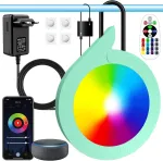 Oashisu Led povandeninis baseino ap&scaron;vietimas antžeminiams baseinams 20 W Rgb pakabinamas baseino priekinis žibintas su programėle, veikia su Alexa ir Google Assistant, magnetinis baseino &scaron;viestuvas plieniniam rėmui ir plieninei sienai, Ip68