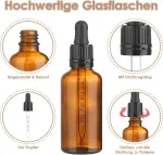 Modacraft 10 x 50 ml pipetės buteliukas su pagalbiniais priedais, buteliukas su pipete, rudas stiklinis buteliukas, vaistininko buteliukas, la&scaron;intuvo buteliukas skysčiui, eteriniam aliejui, kvepalų aliejams, aromaterapijai