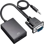 Retoo Vga į Hdmi kabelis, Vga į Hdmi su garso adapteriu ir Usb įkrovimo laidu, 1080p 60hz, jungtis i&scaron; tėvi&scaron;kos į moteri&scaron;ką, konverteris i&scaron; seno kompiuterio į televizorių/monitorių su Hdmi, konverteris su garsu monitoriaus projektoriui