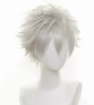 Yeeshedo unisex perukas, trumpas bob kirpimas, anime cosplay, pilnas natūralių sluoksnių, tiesūs purūs plaukai, kostiumų vakarėlis, i&scaron;galvotas karnavalinis persirengimas, teminis vakarėlio perukas (sidabro pilkumo)