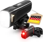 Posugear led dviračio žibintas | Stvzo sertifikuotas dviračio žibintas | Įkraunamas dviračio žibintas usb 15lux/60lux| Ipx5 atsparus vandeniui itin lengvas dviračio žibintas | Su baterijos energijos rodymo funkcija