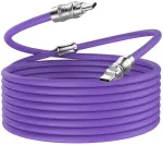 Wlgq Usb C į Usb C Pd100w, malonus odai skysto silikono medžiagos greito įkrovimo kabelis, Usb Type C sąsajos įrenginio universalus įkrovimo kabelis (violetinis)