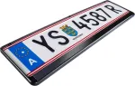 Automobilio numerio laikiklis Austria &ndash; 2 vnt. pakuotė &ndash; numerio stiprintuvas austri&scaron;kam valstybiniam numeriui &ndash; spalva: juoda
