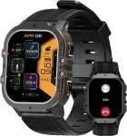 Hidamel i&scaron;manusis laikrodis vyrams, 1.85 colio amold ekranas, 60 dienų baterija, i&scaron;manusis laikrodis su bluetooth (atsiliepti/skambučiai), atsparus vandeniui 50 m, ai balso asistentas, woxz 24h miego monitorius