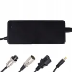 Li-ion 42v/2a įkroviklis su 4 jungtimis elektriniams paspirtukams, juodas