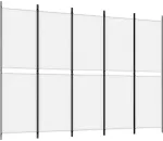 Kambario pertvara, 5 dalių, baltos spalvos, 250x180cm, audinys