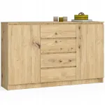 Akord Auk&scaron;ta komoda 160 cm 2 durų 4 stalčių talpi spintelė svetainei Ąžuolas Artisan