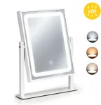 LED kosmetinis veidrodis 25×30 cm su ap&scaron;vietimu, 3 spalvų režimai ModernHome