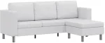 Fotelis Sofa, trivietė, dirbtinė oda, balta