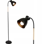 Klasikinė juoda grindų lempa 159 cm E27 be lemputės