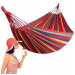 Bluegarden Didelis dvivietis hamakas 180 kg sodo hamakas pakabinamas kokonas 140 x 230 cm raudonas