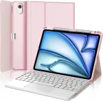 Fogari Ipad Air 11 colių M2/m3 klaviatūra su lietimui jautriu kilimėliu ispanų &Ntilde; klaviatūra, skirta Ipad Air 11 M2/m3 2024/2025, bluetooth klaviatūra su jutikliniu kilimėliu, rožinė