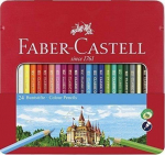 Faber-Castell &ndash; spalvoti pie&scaron;tukai &scaron;e&scaron;iakampė skarda (24 vnt) (115824)