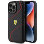 Ferrari Twist Metal Logo dėklas, skirtas iPhone 15 Pro Max - juodas