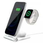 Nillkin PowerTrio 3in1 belaidis įkroviklis MagSafe Apple Watch baltos spalvos (MFI)