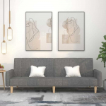 Dvivietė sofa-lova, &scaron;viesiai pilkos spalvos, audinys