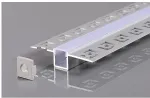 2m LED juostos užglaistomas profilis OPTONICA, pilkas, komplektuojamas su dangteliu ir užbaigimais