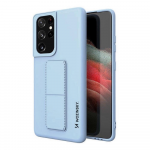 Wozinsky silikoninis su stoveliu Samsung Galaxy S21 Ultra 5G dėklas telefonui žydros spalvos