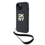 Apple iPhone 13 / 14 / 15 DKNY Hardcase Wrist Strap Stock Logo (DKHCP14SPBSWSK) dėklas telefonui juodos spalvos