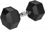 Gumuotas ketaus hantelis HEX 17.5kg REBEL ACTIVE