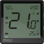 Engo Controls termostats ZigBee terostat, Lition battery, juodas