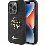 Dėklas Guess GUHCP15LHG4SGK iPhone 15 Pro 6.1" juoda juodas hardcase Glitter Script Big 4G