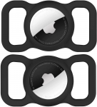 Hurtel Apple AirTag Silicone dėklas for Dog or Cat Collar - juodos spalvos