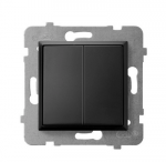 Ospel ŁP-10U/m/33 ARIA Dvigubas laiptų jungiklis, juodos spalvos metalinis ŁP-10U/m/33
