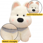 Lean Toys Baltas pliu&scaron;inis &scaron;uniukas su mėlynu &scaron;aliku, 33 cm