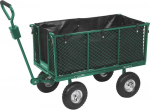 Sodo vežimėlis medienai, lapams, dirvožemiui, 300kg, žalias. Sodo transportavimo vežimėlis.