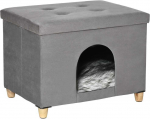 Pawhut 2-IN-1 pufas ir katės guolis viename - pilkas
