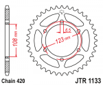 Jt Sprockets Galinė žvaigždė JTR1133 PEUGEOT XR6 / APRILIA RS / SX / DERBI GPR / SENDA