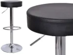 Juoda baro kėdė, dirbtinės odos apmu&scaron;alai, reguliuojamas auk&scaron;tis, 360&deg; pasukama, virtuvės baro kėdė, kosmetinė kėdė, manikiūro kėdė
