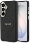 Dėklas Guess Saffiano Peony Embossed Ring MagSafe do Samsung Galaxy S26+ juoda