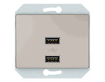 USB maitinimo lizdas XP 500, 2 vietų, 5V DC 3,4 A b/r, dramblio kaulo sp.