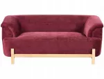 Beliani 2 vietų sofa ALNOR, &scaron;enilas, bordo