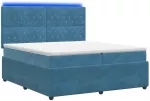 Lova LED lovos čiužinys su LED ap&scaron;vietimu Mėlyna 200 x 200 cm