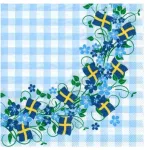 Baekkelund by Mank A/S Servetėlės su gėlių vainiku ir &Scaron;vedijos vėliavomis