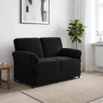 Dvita&scaron;kė sofa Juoda 138 x 83 x 95 cm Aksomas