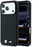 Dėklas BMW M Mėlyna Perfo Metal Logo MagSafe do iPhone 18 Pro / 17 Pro juoda