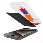 Accezz privatumą saugantis apsauginis stiklas su aplikatoriumi, skirtas iPhone 15 Pro