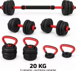 Fitker Reguliuojamas hantelis, &scaron;tanga ir giria, rinkinys 3-in-1