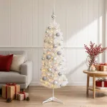 Dirbtinė siaura kalėdinė eglutė su žaisliuku 150 cm 150 LED