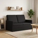 Dviejų vietų sofa Juoda 130 x 81 x 82 cm Audinys