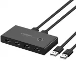 Ugreen switch box HUB perjungiklis 4x USB 3.2 Gen 1 USB skirstytuvas dviem kompiuteriams juodas (US216 30768)