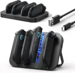 JSAUX magnetinė 4 vietų Nintendo Switch 2 Joy-Con valdiklių įkrovimo stotelė, GP0506