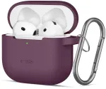 Dėklas TECH-PROTECT SILICONE HOOK APPLE AIRPODS 4 / 5 BURGUNDY