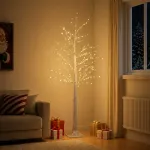 Beržinė Kalėdų eglutė Balta 22 x 22 x 180 cm Plastmasė 319 LED
