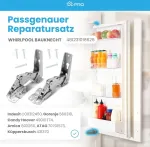 Dl-pro durų vyrių komplektas vir&scaron;us + apačia, skirtas whirlpool bauknecht ignis 481231018626 indesit hotpoint c00312450 hettich hettich vyrių rinkinys su montavimo rinkiniu, skirtas kdi kgi kvi kvic &scaron;aldytuvui-&scaron;aldikliui