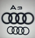 Juodi Audi A3 ženkliukai priekyje ir gale + A3 8v